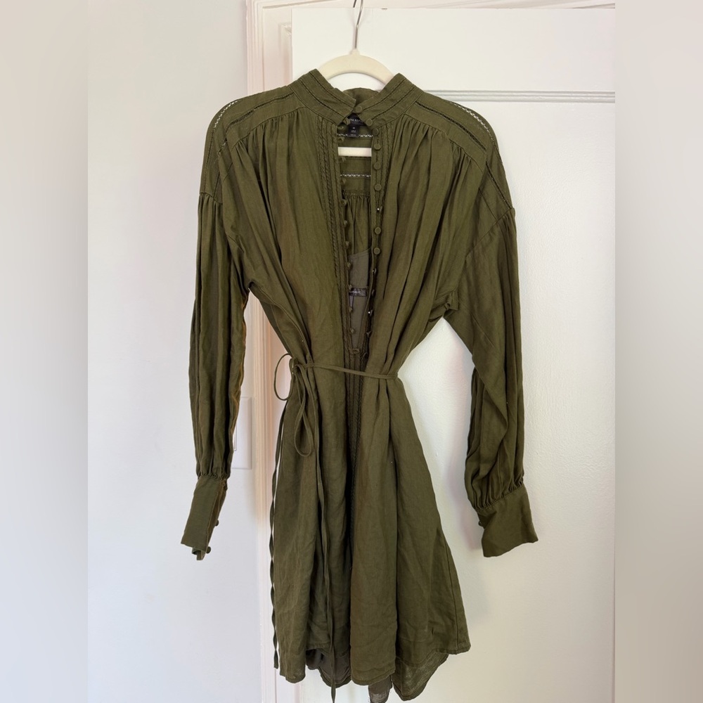 Banana Republic European Linen Mini Dress - Waimea Olive
